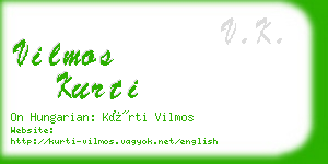 vilmos kurti business card